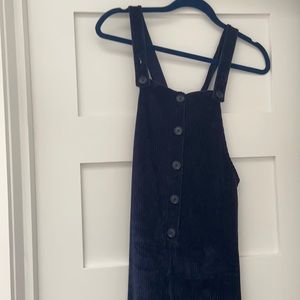 Blue velvet overalls